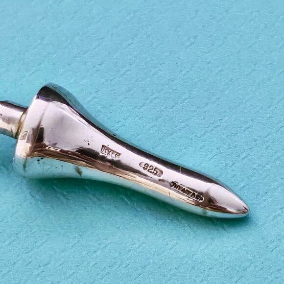 EXTREMELY RARE Vintage 1980s Tiffany & Co. Golf Ball and Tee Silver Key Ring - Picture 4 of 7